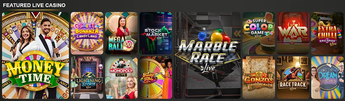 King Casino featured live games