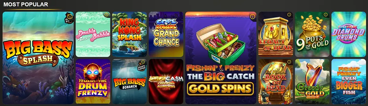 King Casino game library