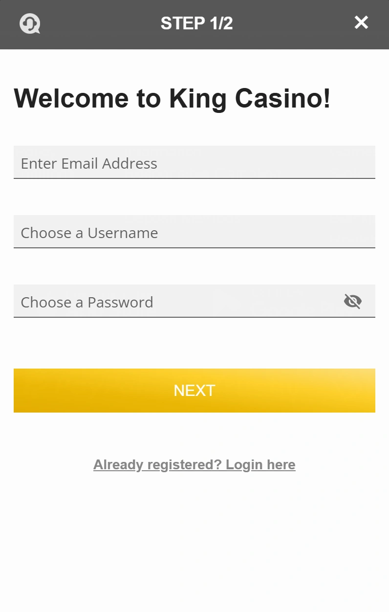 How to create an account at King Casino